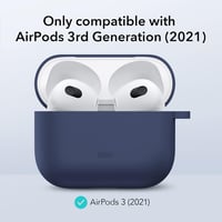 ESR Szilikon Tok AirPods 3. Generáció 2021 Vezeték Nélküli Töltéssel Kompatibilis Karabinerrel LED Kijelzővel Kék 1