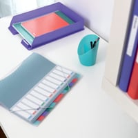 Esselte Colour'Breeze A4 projektový zakladač so 6 priehradkami, gumičkou a chlopňami, organizér na pracovný stôl, viacfarebný 3