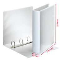Kružkový zakladač Esselte Essentials Panorama A4, 4 krúžky, chrbát 63 mm – biely 4