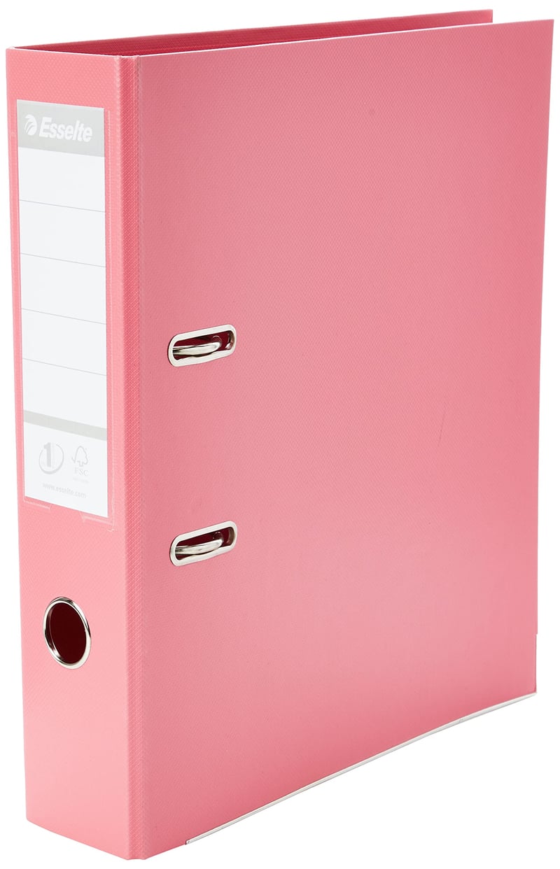Biblioraft Esselte Solea Power A4, 75 mm, cu etichetă pe cotor, roz
