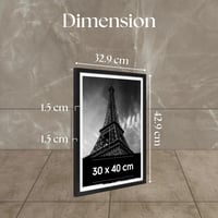 Estancia 3 ks Čierny plastový rám na obraz 30x40 cm, s nerozbitným akrylovým sklom, na stenu aj na stôl, sada moderných fotorámikov 3