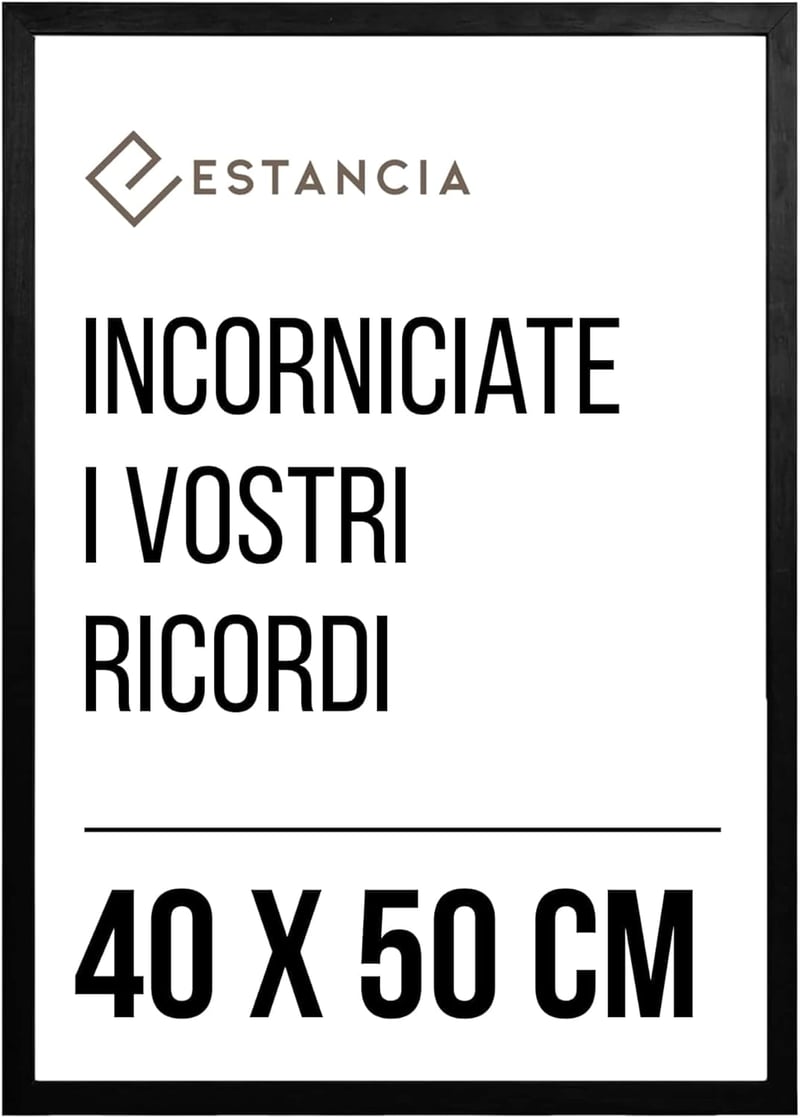 Estancia fekete fa képkeret 40x50 cm plexi üveggel