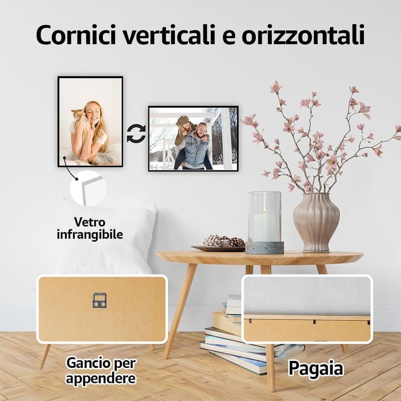 Estancia fekete fa képkeret 40x50 cm plexi üveggel