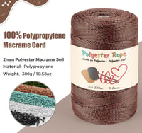 estcoo Makramé Kötél 2mm x 250m Réz Polyester Zsinór DIY Kézműves Dekorációhoz 3
