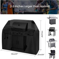 Estefanlo Grillhuzat 145x61x117 cm - Vízálló Oxford Anyagú BBQ Védőtakaró Weber, Holland, Char Broil Grillsütőkhöz - Fekete 2