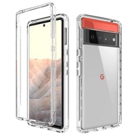Priehľadný TPU kryt ESTH pre Google Pixel 6 Pro, 360-stupňová ochrana, nárazuvzdorný, prachotesný, krištáľovo čistý obal na telefón, outdoorové pancierové puzdro s PC rámom 1