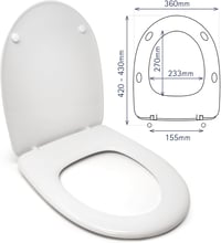 ESTOLI WC ülőke Odéon Jacob Delafon kompatibilis, rozsdamentes zsanér, fehér 3