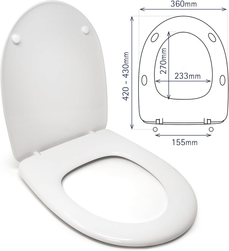 ESTOLI WC ülőke Odéon Jacob Delafon kompatibilis, rozsdamentes zsanér, fehér