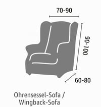 Husă elastică pentru fotoliu Estoralis Berto, albastru, material extensibil, pentru fotoliu cu urechi, 70-110 cm, design modern 6