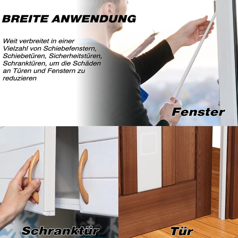 ESUFEIR Öntapadós Ajtó- és Ablakszigetelő Szalag, Ékformájú Habszivacs, Huzat Elleni Védelem, Hang- és Hőszigetelő, 5m x 2 db, Fehér