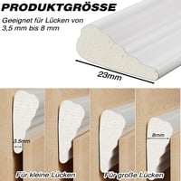 ESUFEIR Öntapadós Ajtó- és Ablakszigetelő Szalag, Ékformájú Habszivacs, Huzat Elleni Védelem, Hang- és Hőszigetelő, 5m x 2 db, Fehér 2