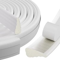 ESUFEIR Öntapadós Ajtó- és Ablakszigetelő Szalag, Ékformájú Habszivacs, Huzat Elleni Védelem, Hang- és Hőszigetelő, 5m x 2 db, Fehér 1