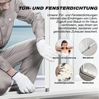 ESUFEIR Öntapadós Ajtó- és Ablakszigetelő Szalag, Ékformájú Habszivacs, Huzat Elleni Védelem, Hang- és Hőszigetelő, 5m x 2 db, Fehér 7