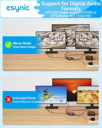 eSynic Professzionális HDMI Elosztó 4K 1 Bemenet 3 Kimenet Fém Ház HDCP 1.4 6