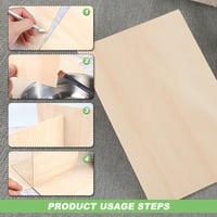 Placă de lemn Eteamcan 200x100 mm pentru artizanat - Placaj din lemn de tei de 1,5 mm pentru modelaj DIY și lucru manual 4