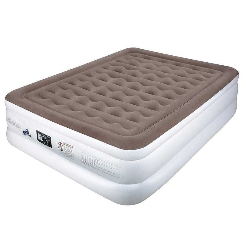 Saltea gonflabilă Etekcity EAM-ET2, pat de camping pentru 1 persoană cu geantă de transport, 203 x 152 x 46 cm, alb