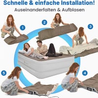 Saltea gonflabilă Etekcity EAM-ET2, pat de camping pentru 1 persoană cu geantă de transport, 203 x 152 x 46 cm, alb 8