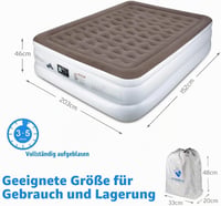 Saltea gonflabilă Etekcity EAM-ET2, pat de camping pentru 1 persoană cu geantă de transport, 203 x 152 x 46 cm, alb 7