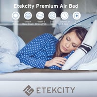 Saltea gonflabilă Etekcity EAM-ET2, pat de camping pentru 1 persoană cu geantă de transport, 203 x 152 x 46 cm, alb 2