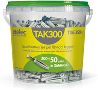 Etelec Bucket Box Kit 350 univerzalni set najlonskih tipli i vijaka - 6x30 mm / 4,5x40 mm - 350 kom. 2