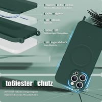 Ethanger iPhone 13 Pro Max MagSafe szilikon tok nyakpánttal - zöld 6