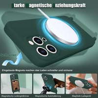 Ethanger iPhone 13 Pro Max MagSafe szilikon tok nyakpánttal - zöld 4