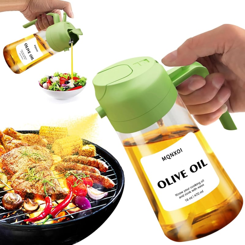 ETONSUNNY 2in1 Üveg Olajszóró és Adagoló 470ml Zöld
