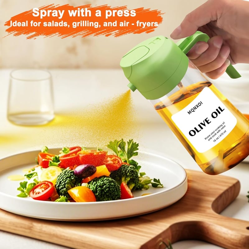 ETONSUNNY 2in1 Üveg Olajszóró és Adagoló 470ml Zöld