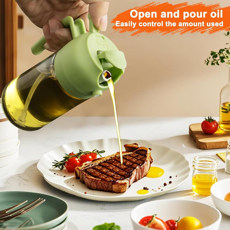 ETONSUNNY 2in1 Üveg Olajszóró és Adagoló 470ml Zöld