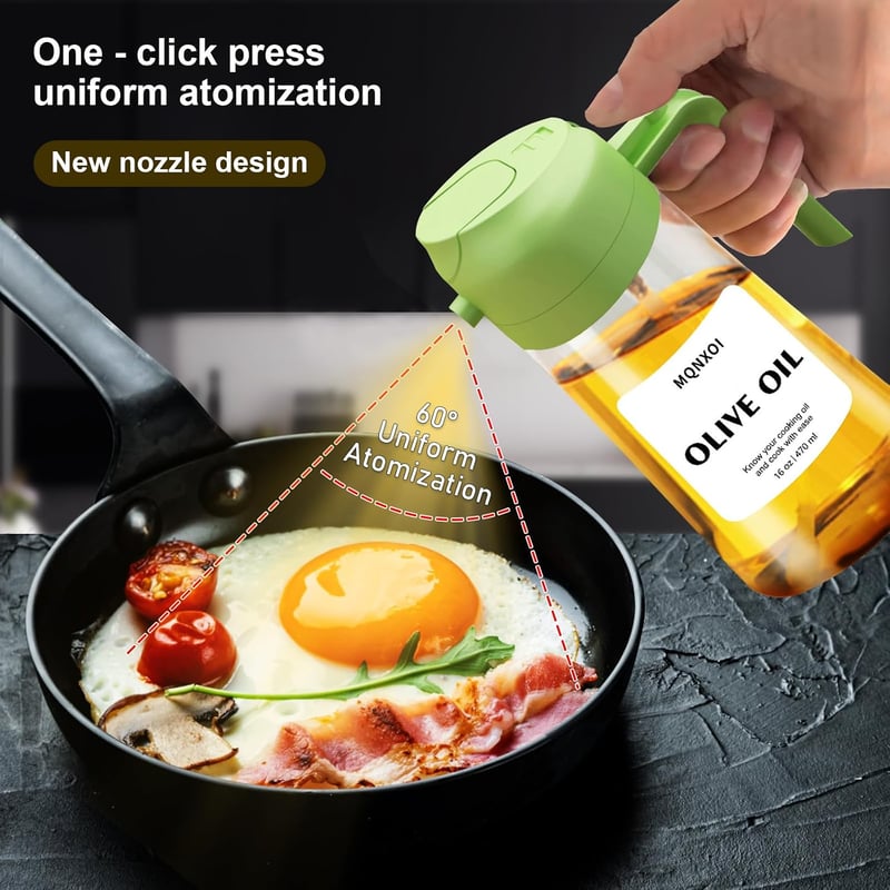 ETONSUNNY 2in1 Üveg Olajszóró és Adagoló 470ml Zöld