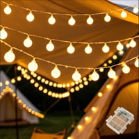 Ghirlandă luminoasă LED de exterior Etopgo cu baterii, 6 m, 40 globuri LED, lumină albă caldă, cu temporizator, rezistentă la apă IP65, pentru Crăciun, dormitor, nuntă, balcon 1
