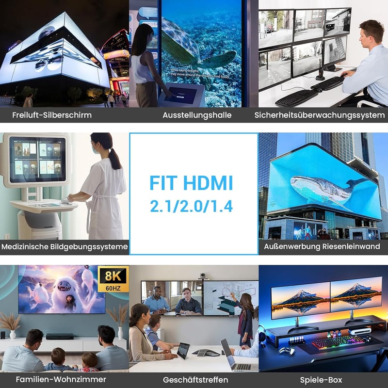 Etseinri HDMI 2.1 kábel 1,5m 8K/10K 48Gbps Ultra High Speed eARC HDR10+