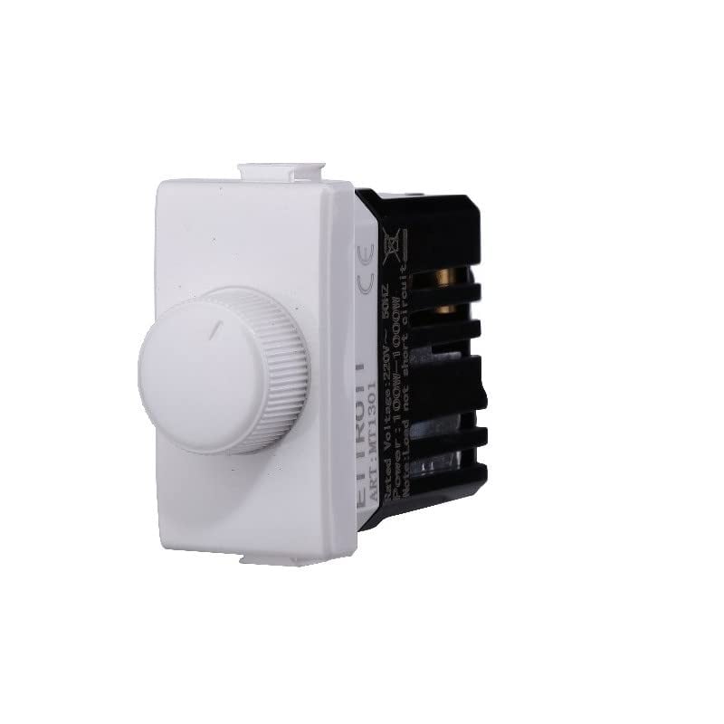Ettroit Modul Dimmer Kapcsoló 1P 230V 100W-1000W Fehér Bticino Matic White Sorozathoz Kompatibilis Fényerőszabályzó