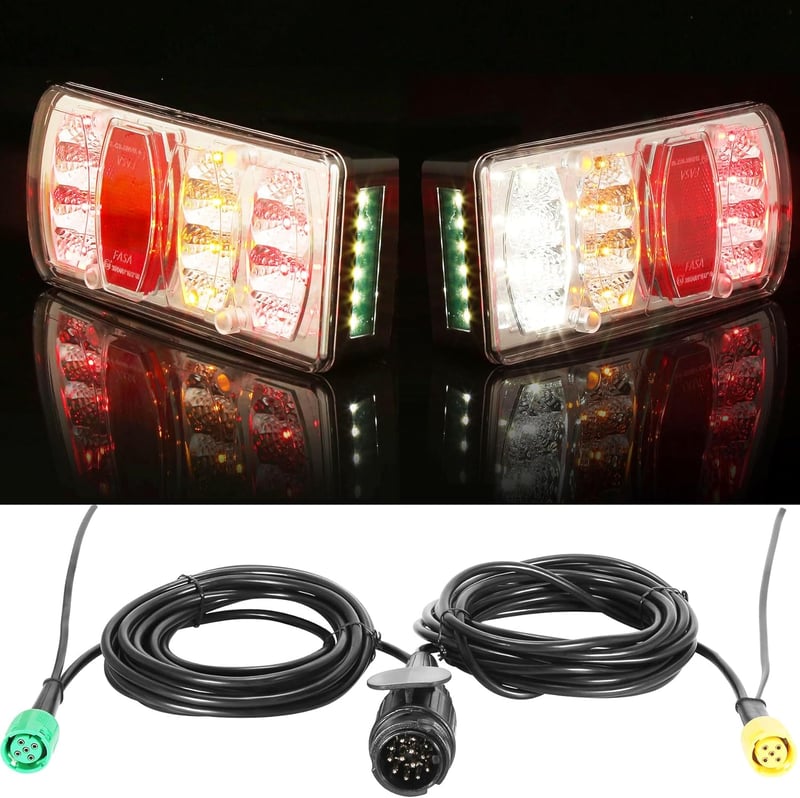 Set lumini LED pentru remorcă ETUKER, 13 pini, 12V, 7 funcții, cu cablu de 5,5 m