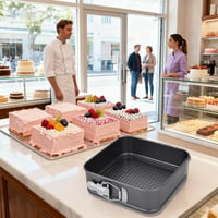 EUBSWA Formă de Tort cu Arc, Pătrată, 12x12x5 cm, Set de 2, Formă de Copt Mică cu Înveliș Antiaderent, Formă pentru Plăcintă, Quiche, Tarte 2