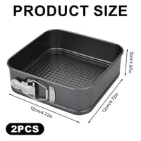 EUBSWA Formă de Tort cu Arc, Pătrată, 12x12x5 cm, Set de 2, Formă de Copt Mică cu Înveliș Antiaderent, Formă pentru Plăcintă, Quiche, Tarte 7