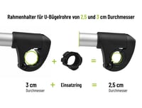 EUFAB 11247 Nastaviteľný popruhový držiak na rám 27 cm, čierna/strieborná – Držiak na upevnenie rámu bicykla 5