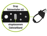 EUFAB 11247 Nastaviteľný popruhový držiak na rám 27 cm, čierna/strieborná – Držiak na upevnenie rámu bicykla 7