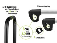 EUFAB 11247 Nastaviteľný popruhový držiak na rám 27 cm, čierna/strieborná – Držiak na upevnenie rámu bicykla 6