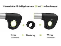 EUFAB Upínací držiak na rám bicykla, krátky, priemer 25+30 mm, čierna/strieborná, upevňovací prvok na nosič bicyklov 4