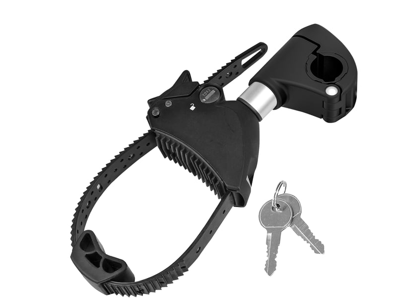 EUFAB Upínací držiak na rám bicykla, krátky, priemer 25+30 mm, čierna/strieborná, upevňovací prvok na nosič bicyklov