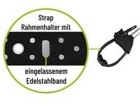 EUFAB Upínací držiak na rám bicykla, krátky, priemer 25+30 mm, čierna/strieborná, upevňovací prvok na nosič bicyklov 6