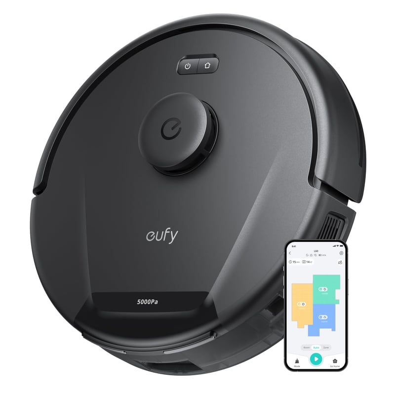 Aspirator robot eufy L60, putere de aspirare 5000 Pa, navigație laser iPath, control prin aplicație, pentru covoare și pardoseli dure