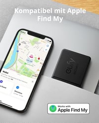eufy Security SmartTrack Card fekete Bluetooth nyomkövető kulcskeresőhöz, Apple Find My kompatibilis, 3 éves akkumulátor 3