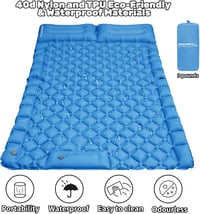 EULANT Kék felfújható autós matrac lábpumpával vízálló 2 személynek 183x131x7 cm csomagtartóhoz SUV MPV RV utazóágy 2
