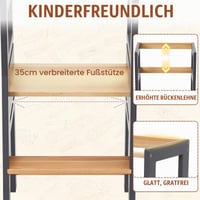 EULEUY Montessori učiaca veža pre deti od 1 roka, masívne drevo, bezpečnostná zábrana, ochrana proti prevráteniu, výškovo nastaviteľné detské schodíky 6