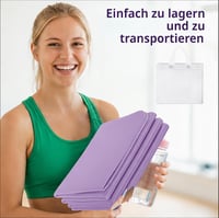 Saltea de yoga pliabilă Eulihent 183x61x0,4 cm, saltea de fitness antiderapantă pentru călătorii cu geantă, mov 7