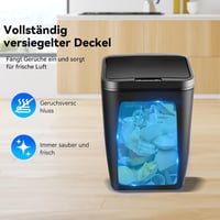 EUNEWR Automatikus Szemetes 12L Infravörös Mozgásérzékelős Fekete 4