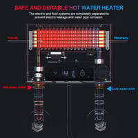 EUNEWR elektromos átfolyós vízmelegítő zuhanyszett, 220V, 3500W, 30-52°C - fehér 5