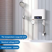 EUNEWR elektromos átfolyós vízmelegítő zuhanyszett, 220V, 3500W, 30-52°C - fehér 2